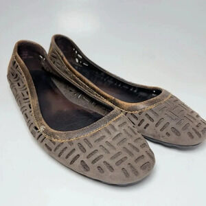 Timberland Laser Cut Leather Ballet Brown  Color Comfort Shoes